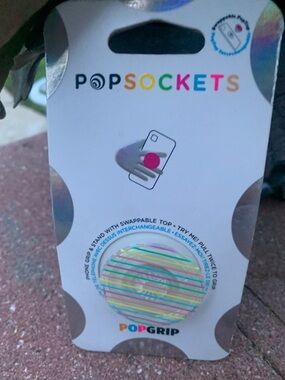 🆕- PopSocket PopGrip Pastel Stripe Phone Grip - Multicolor Pastels